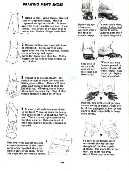 talesfromweirdland:How to draw feet: scanned pages from a handbook explaining just that. Feet and sh