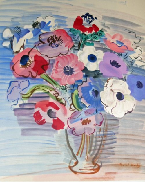Bouquet of Flowers   -  Raoul DufyFrench, 1877-1953Color lithograph,  480x632 mm; 18 7/8x24 7/8 inch