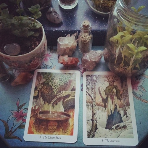 sagefae: Tarot of the Week [28] The Green Man and The Ancestor. This is the time for both giving and