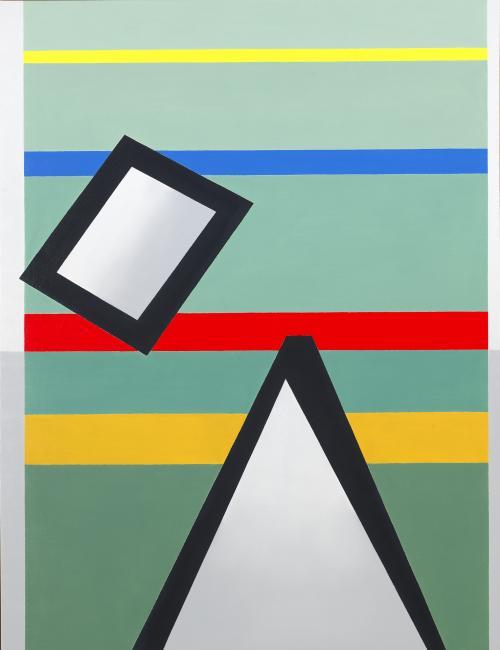 Felrath Hines, Red Stripe with Green Background, 1986