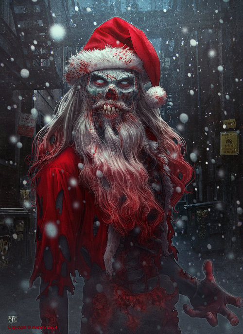 Zombie Claus, by Kerem Beyit, via Bēhance.