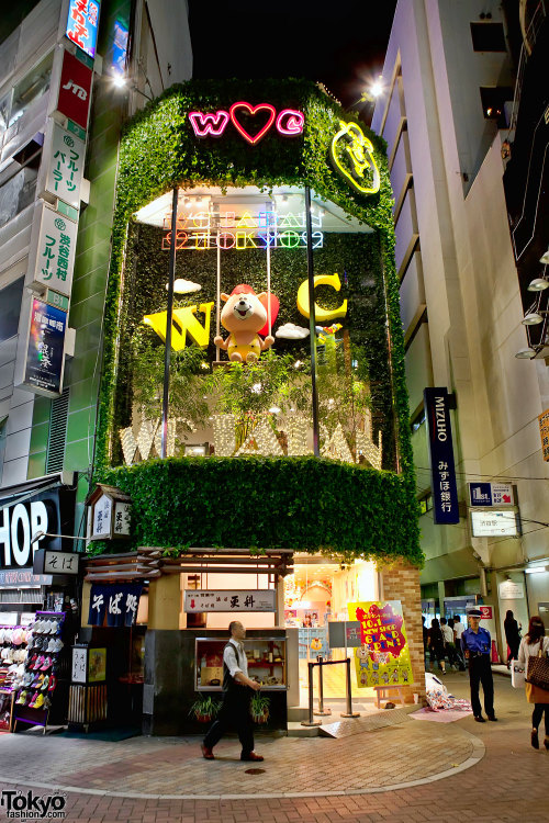 Sad to walk down Shibuya Center Street and not see the giant swinging Kumatan bear above the now-clo