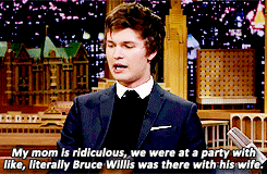 its-anselelgort:Ansel Elgort’s Mom Embarrassed