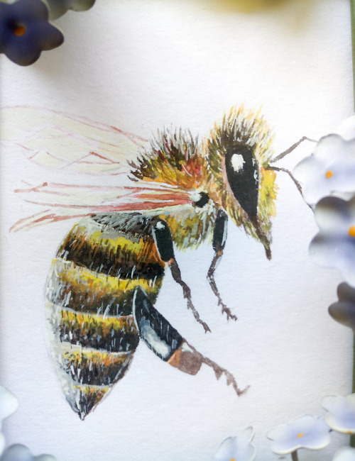 Smallest bee I’ve painted, just about 3′’ tall. :)