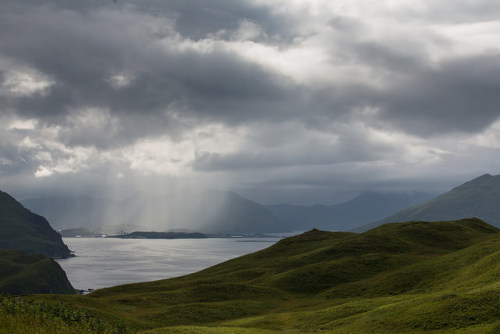 Rain shower over Dutch Harbor by dataichi on Flickr.