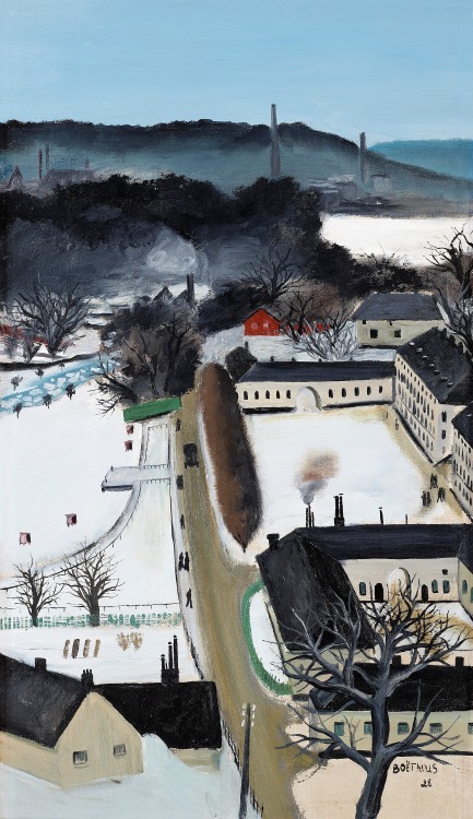 huariqueje:Karlberg Castle in winter dress   -    Lars Boëthius , 1928.Swed