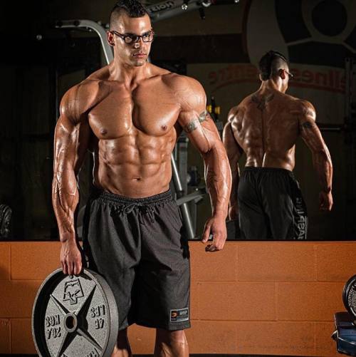 Bodybuilders wearing glasses