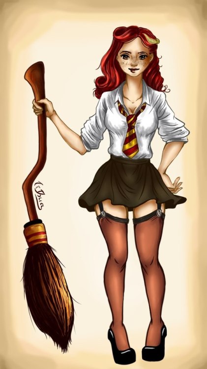 Edit it a bit. So posting it again. Finally did it. Colored version of pin up!Ginny (or at least I t