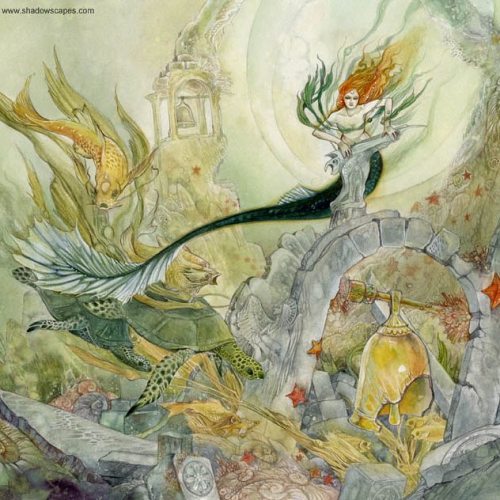 shadowscapes-stephlaw:“Forgotten Bells of Ys” - Dahut and the fallen city. Inspired by t