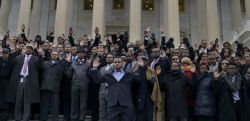 Headwrapandcamera:  Brownglucose:  Micdotcom:  Congressional Staffers Stage Walk