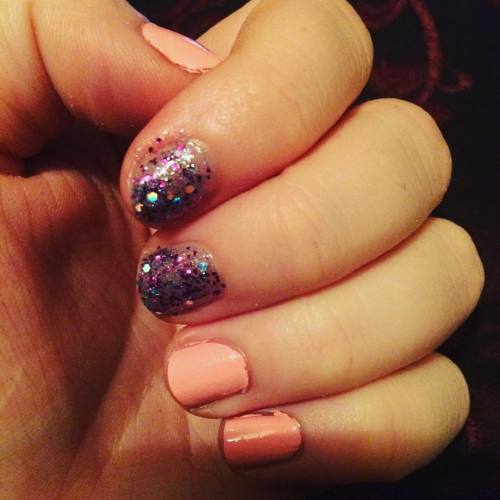 Messy manicure night! #sparkles #manicure #pink #imaprincessmermaid #fearme