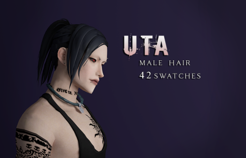 drosims:Uta from Tokyo Ghoul’s first hair style! all new mesh42 swatches 24k polyshat compatible pre