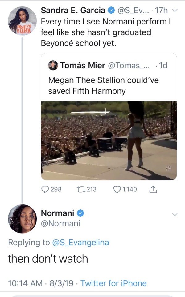 divestedblackwoman:frontpagewoman:We can stop comparing Beyoncé and Normani now.