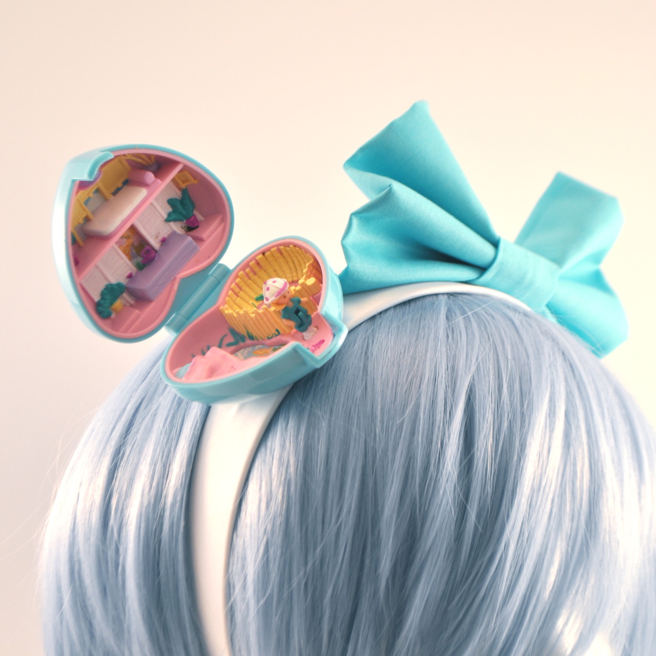 the-campsite:  Vintage Polly Pocket “Pretty Pandas” Compact Headband Now available