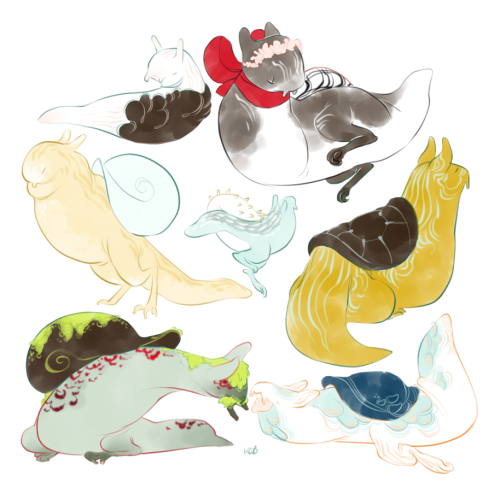 adhesivesandscrap:ayellowbirds:theveryworstthing:drawing little dragon slug/snails. they wanna hoard