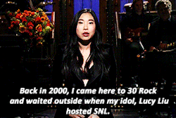 peik-lin:  awkwafina - the first asian american host of snl in eighteen years.