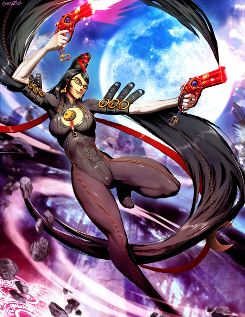 genzoman:  To celebrate Bayonetta added to Smash Bros, here goes a fanart done time ago
