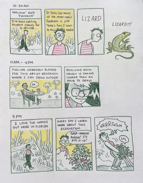 My hourly comics from 2022, and a tiny peek into my artist residency at SAW in Gainesville!  If you 