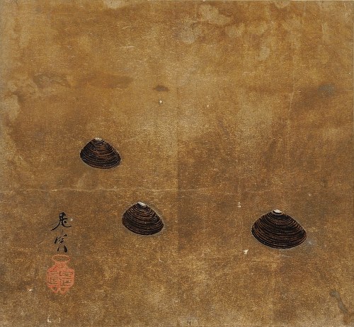 gatakka:Shibata Zeshin - Three Clams, ca. 1880.