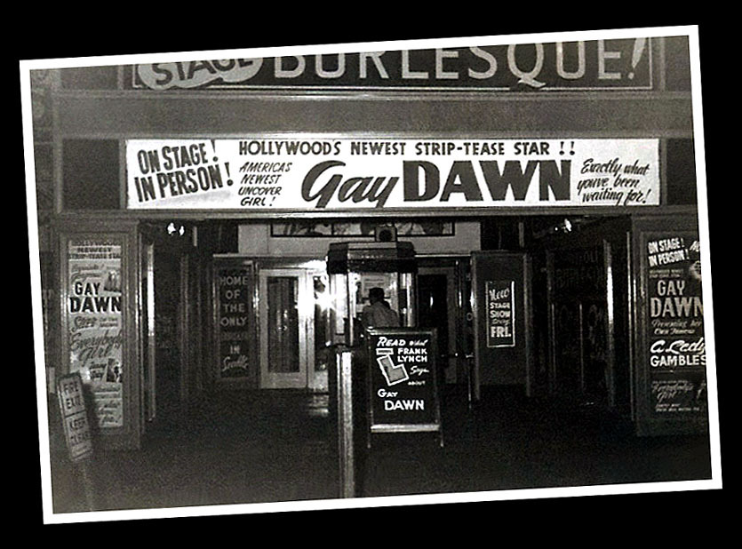 Vintage 50&rsquo;s-era candid photo featuring the front of the ‘RIVOLI Theatre’;