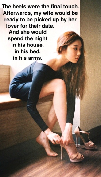 slutwitharing:I was all alone at home the whole night, thinking about how those heels looked wrapped