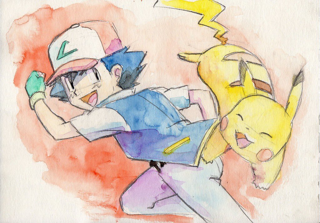 pokeshipping: Iwane posted some of his art of Ash and Pikachu (and Misty) today for