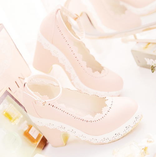 pinktsun: ♡ Sweet Cute Lace Princess High Heels from Women Fashion ♡ Use the discount code &ldq