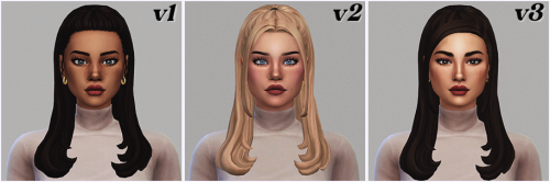 arethabee:anne hair (3 versions) 18 ea colors (true black) hat compatible base game compatible terms