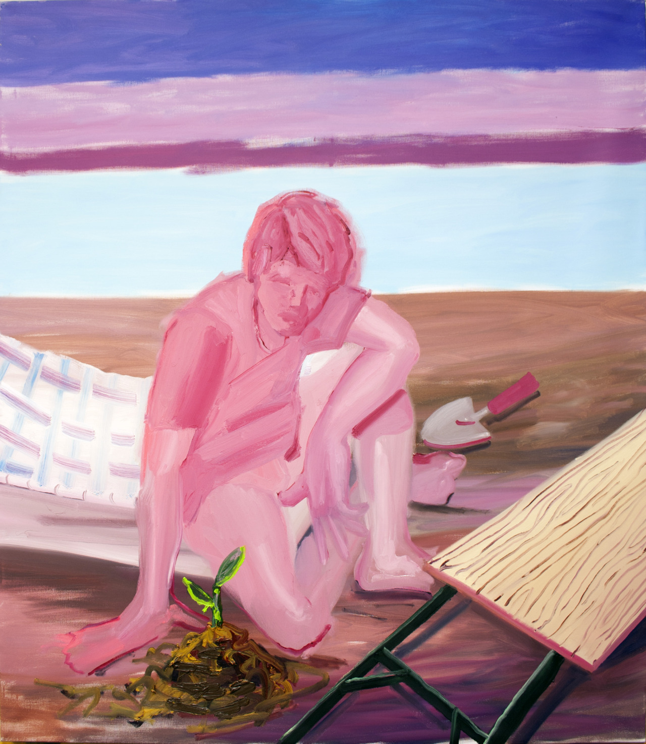 akosezer:  Planting150x130, oil on canvas, 2015