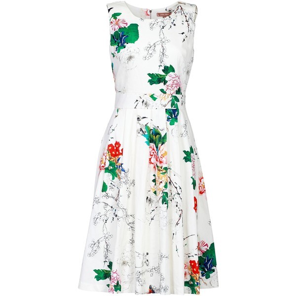 Jolie Moi Floral Print Pleated Dress, White ... | Fashion
