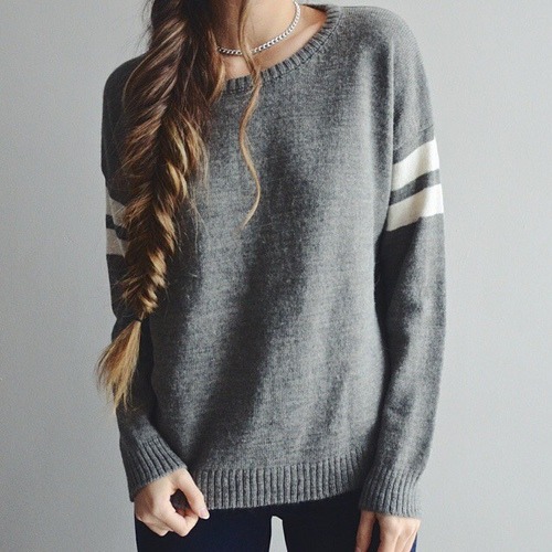 feat:  casual knitwear  Love the hair