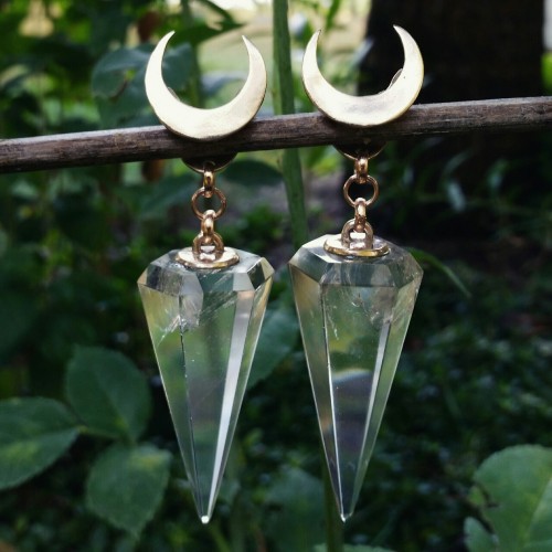 dead-face-plugs: Crystal &amp; Moon Ear Weights