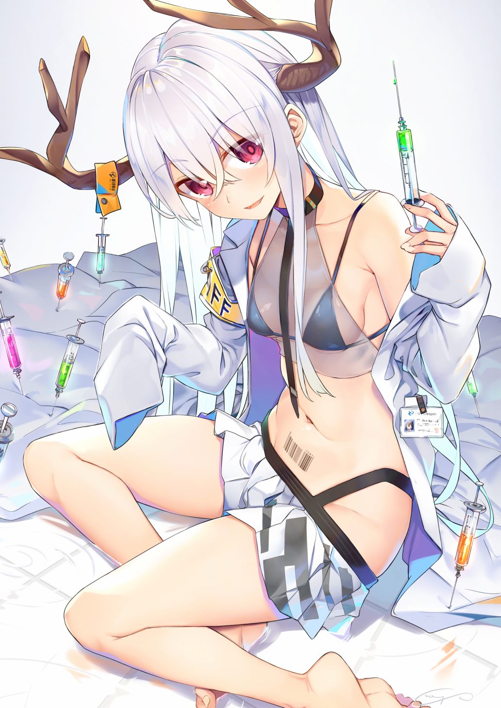 noy-f:  注射器と角少女