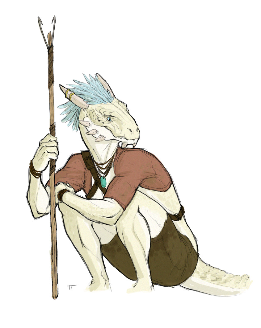 bootybeard:  i wanted to try drawing my argonian in what i imagine he’d wear as