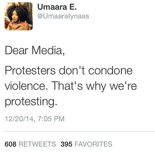 elodyandivory:Just a reminder. Wise words from @umaaraiynaas #media #america #mynypd #nypd #blackliv