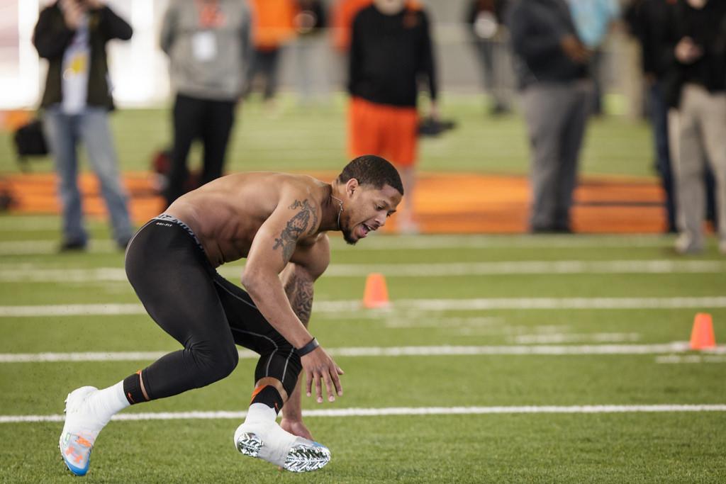 Josh Stewart, 2014 Oklahoma State pro day.