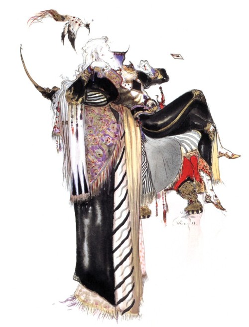 lirillith:Looking at Amano’s details of Setzer’s clothes, especially that first one, the Lady Luck d