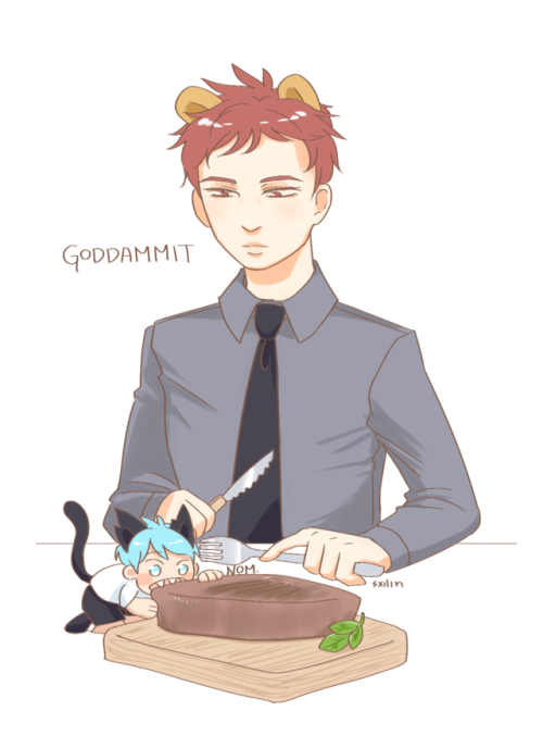 adventures of akashi the lion &amp; kuroko the cat, part 2 ~ (part 1)