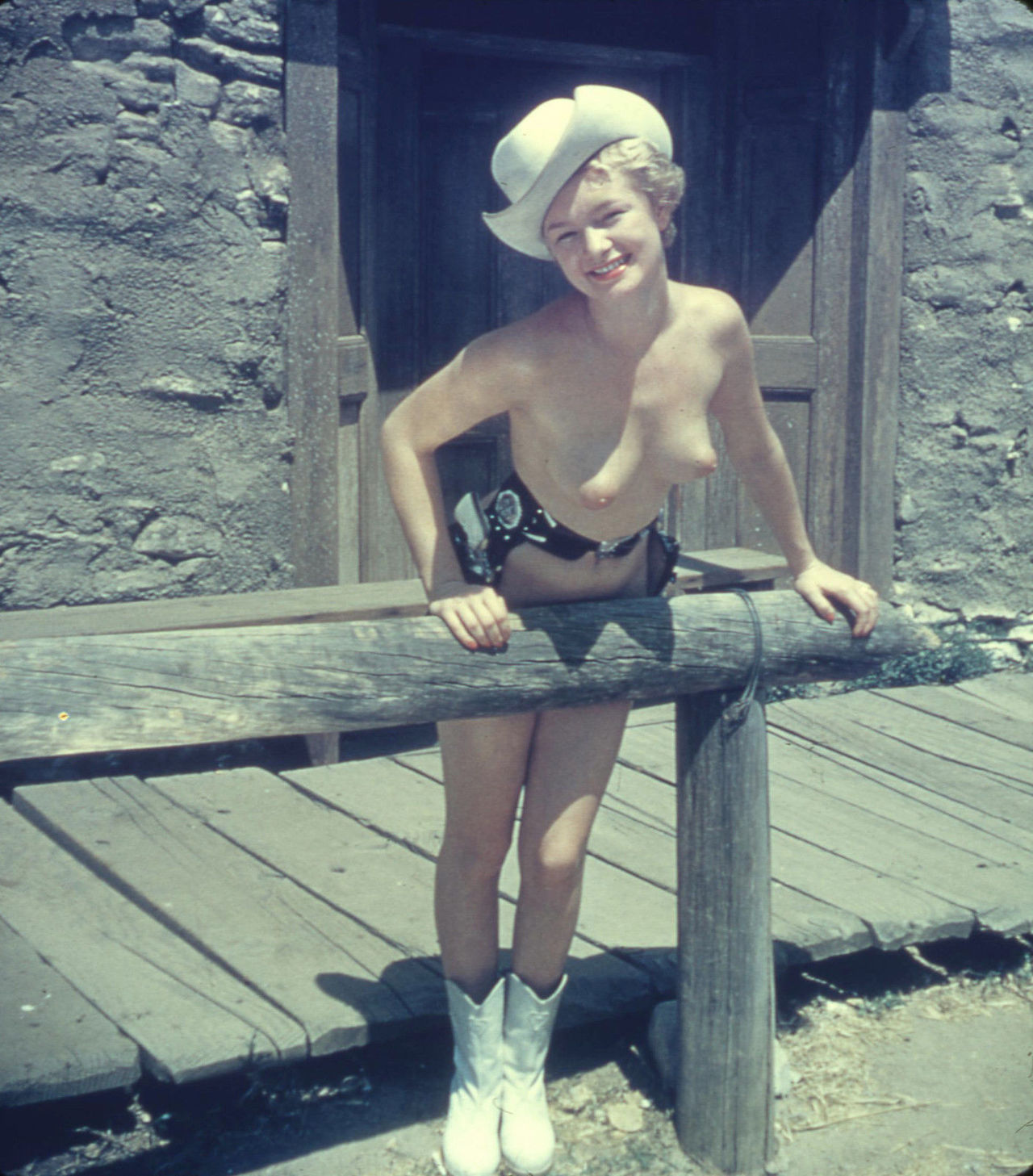 grandma-did:  vintagebeautyredux:  Happy Camper  Tits and six-guns.  God Bless ‘Murica.