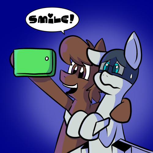 youobviouslyloveoctavia:  pembrokewkorgi:  Drawn for chocolatepony  Aww! Very cute work Pem!  x3 <3
