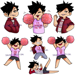 suguru:  he cheer for u  [ get them on my redbubble! ] use the discount code perfect20-suguru for 20% off until nov 7 11:59pm [ redbubble store ] [ commission info ]  