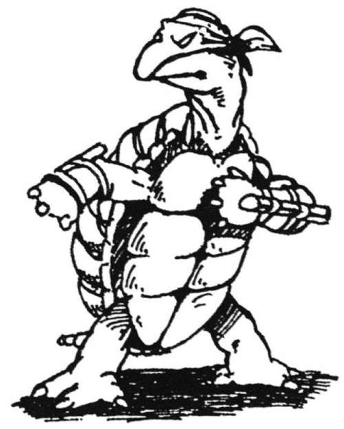 weirdlandtv:First drawings of the Teenage Mutant Ninja Turtles, by their creators Kevin Eastman (lef