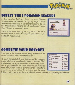 meteor-falls:  A screenshot in the instruction manual of English Red and Blue still contains the text “The Brock wants to fight!&ldquo; from the beta versions where &quot;The&rdquo; was still included. The instruction manual also mentions Pokemon