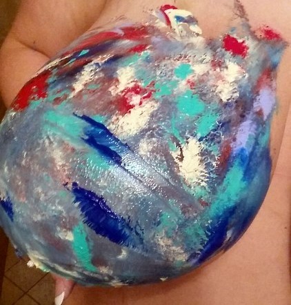 housewifeswag:  I did my first boob painting today! ^_^