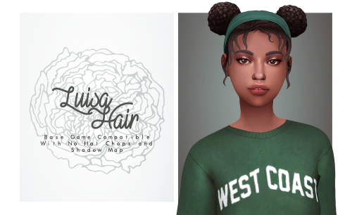 Luisa Hair | v1 & v2BGC;Comes will all 24 EA hair colors;Not Hat Compatible;Custom Thumbnail;Don