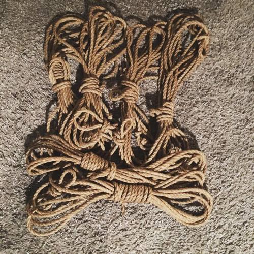 Ready!! 5mm x 7m #hemp #jojobaoil #beeswax #shibari #kinbaku #rope #ropebondage #shibarirope #bdms #