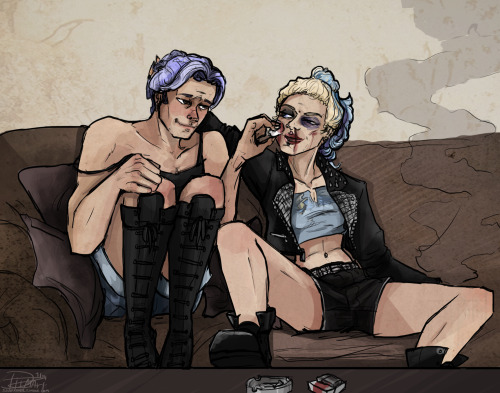 sharkifer:Sam/Jess punk!AU based on/strongly inspired from this lovely piece of art~I’ve been wantin