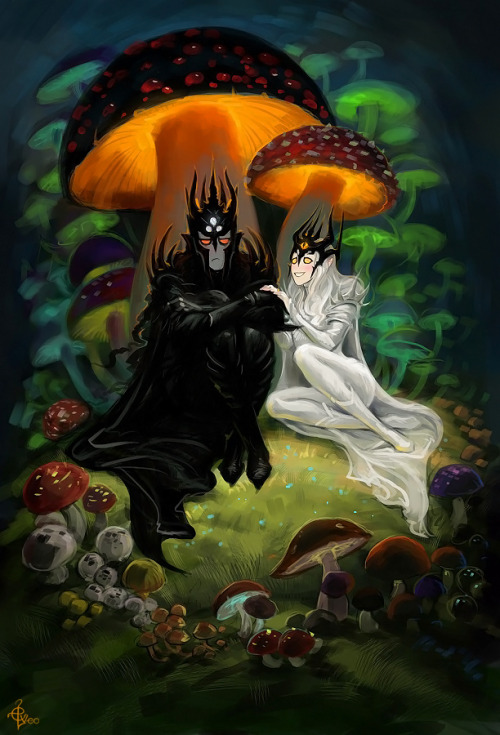 elveo-art:If fungi are the kingdom that grows in the darkness so the Dark Lords are their masters. P