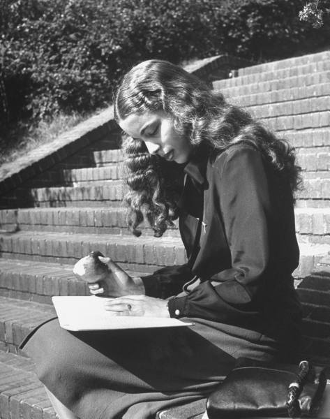 Howard University student on campus, 1946Life