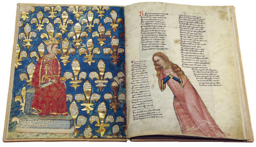 jeannepompadour: Illuminations from a 14th century Italian manuscript “Poem of Praise for King